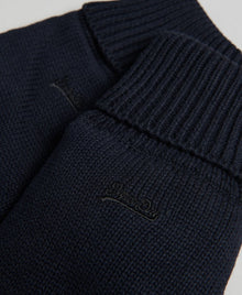 Superdry Knitted Logo Gloves - Navy