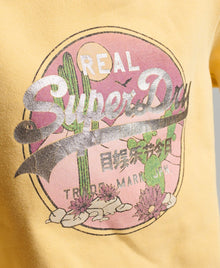 Ladies Superdry Vintage Logo Narrative Sweatshirt - Golden Haze Marl
