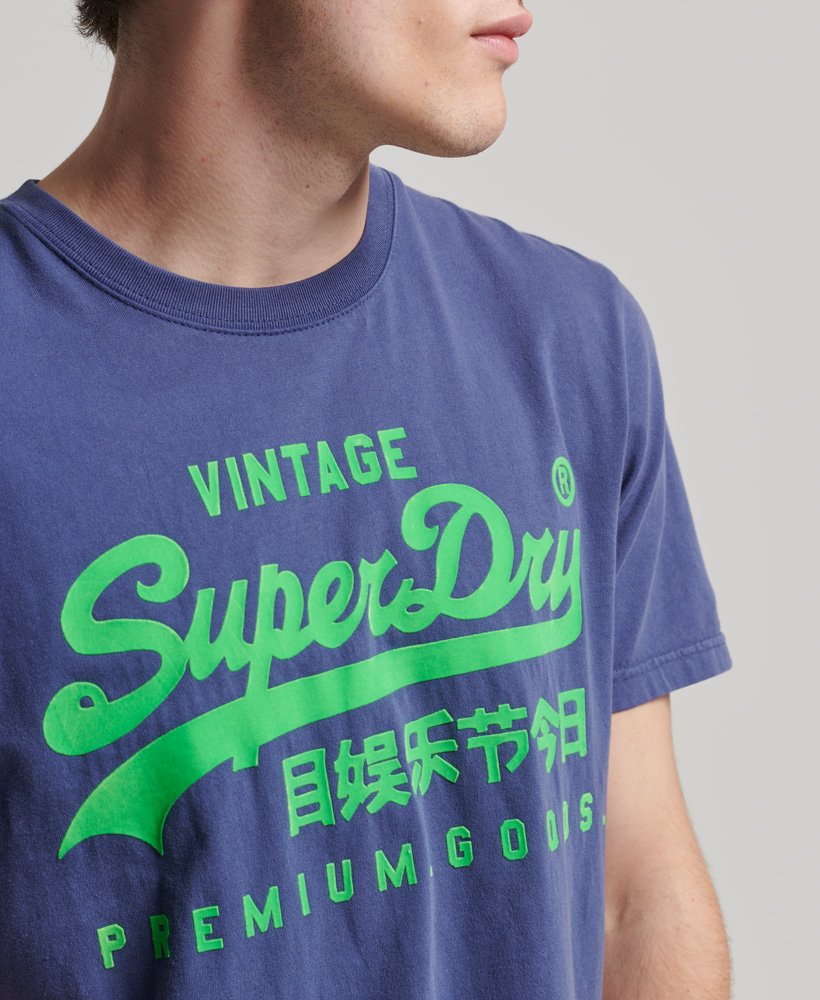 Superdry Vintage Logo Neon T-Shirt - Frontier Blue