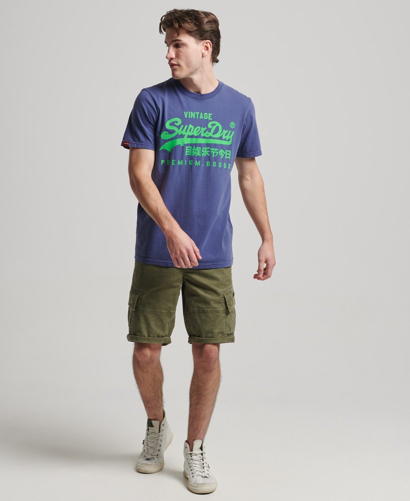 Superdry Vintage Logo Neon T-Shirt - Frontier Blue