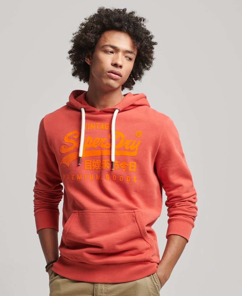 Superdry Vintage Logo Neon Hoodie - Americana Red