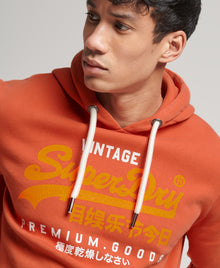 Superdry Vintage Logo Premium Overdyed Hoodie - Autumn Glaze Brown