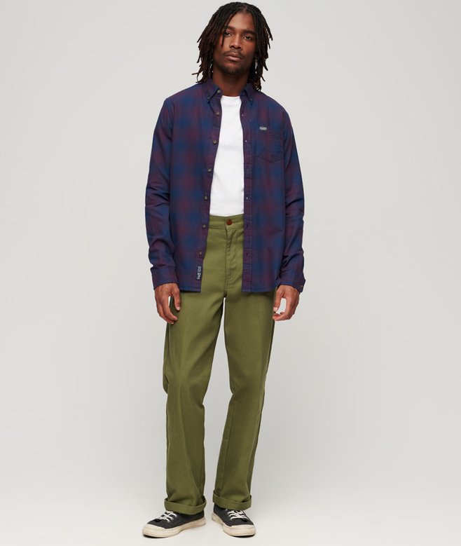 Superdry Vintage Check Shirt - Navy Port Ombre