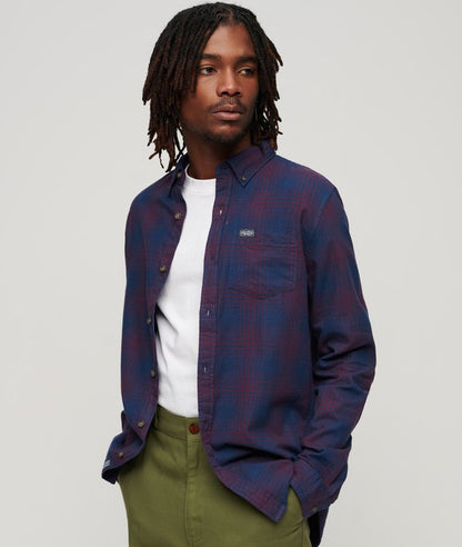 Superdry Vintage Check Shirt - Navy Port Ombre