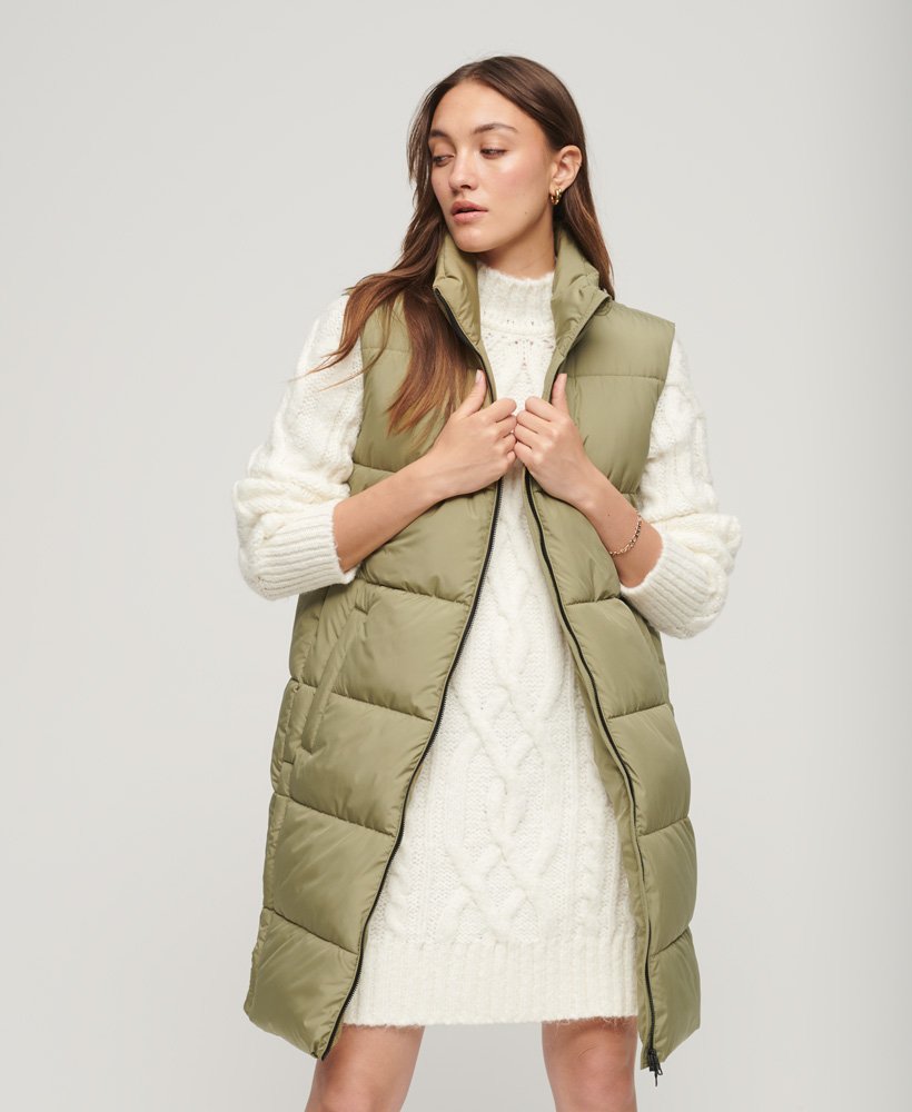 Long padded sale gilet womens