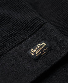 Superdry Textured Crew Knit Jumper - Raven Black Heather