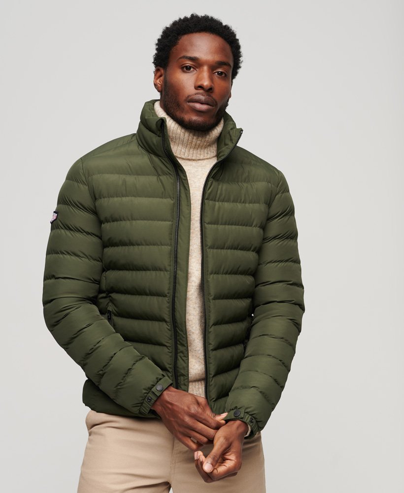 Superdry Fuji Print Padded Jacket - Dark Moss Green