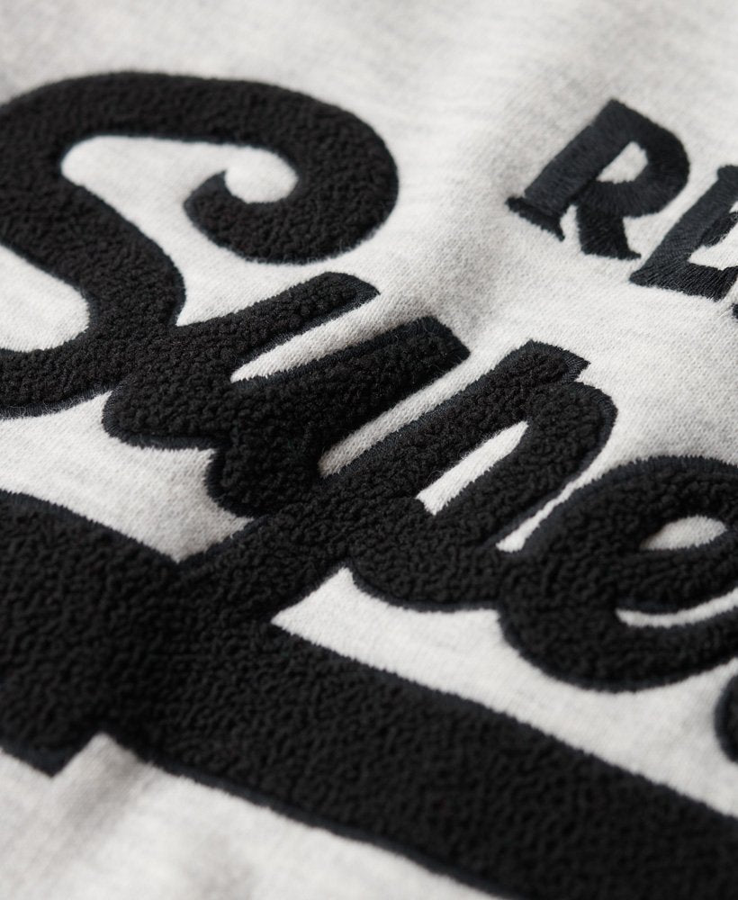 Superdry Athletic Vintage Logo Raglan Sweatshirt - Glacier Grey Marl/Rhubarb Marl