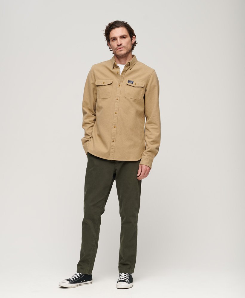 Superdry Trailsman Flannel Shirt - Sandstone Brown