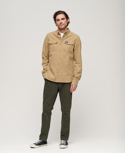 Superdry Trailsman Flannel Shirt - Sandstone Brown