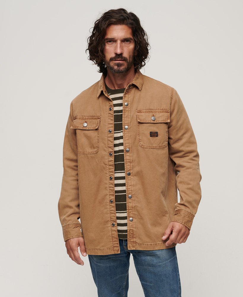 Superdry Canvas Workwear Overshirt - Classic Tan Brown