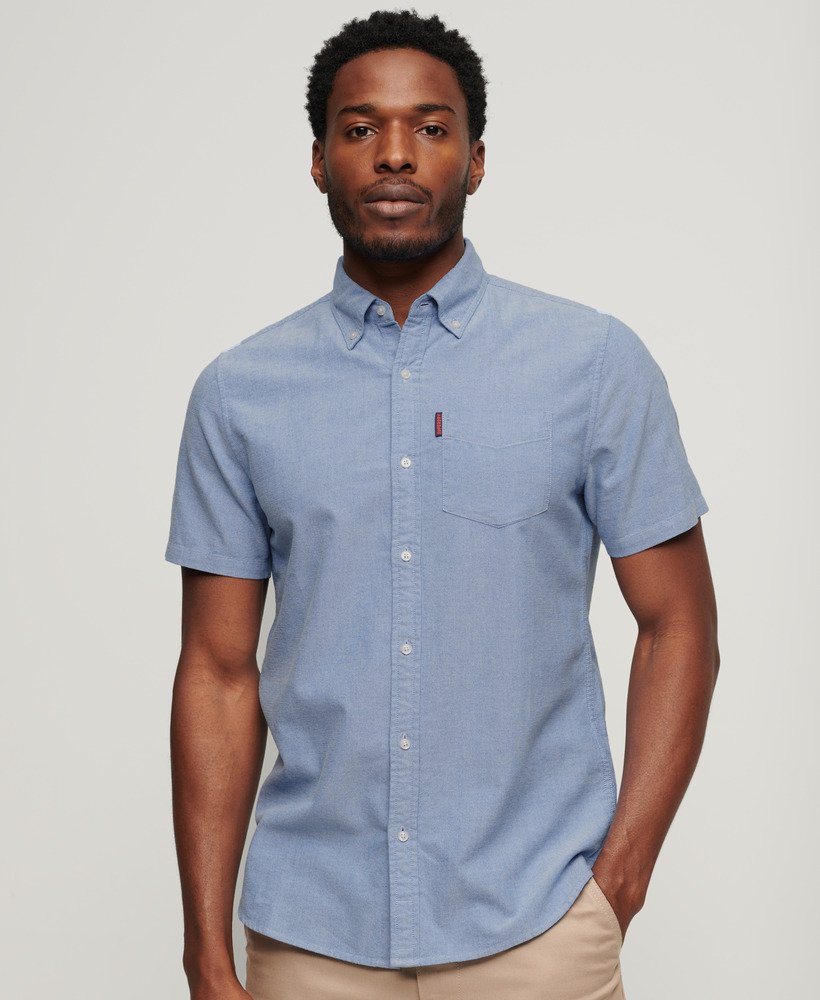 Superdry Vintage Oxford Short Sleeve Shirt - Classic Blue