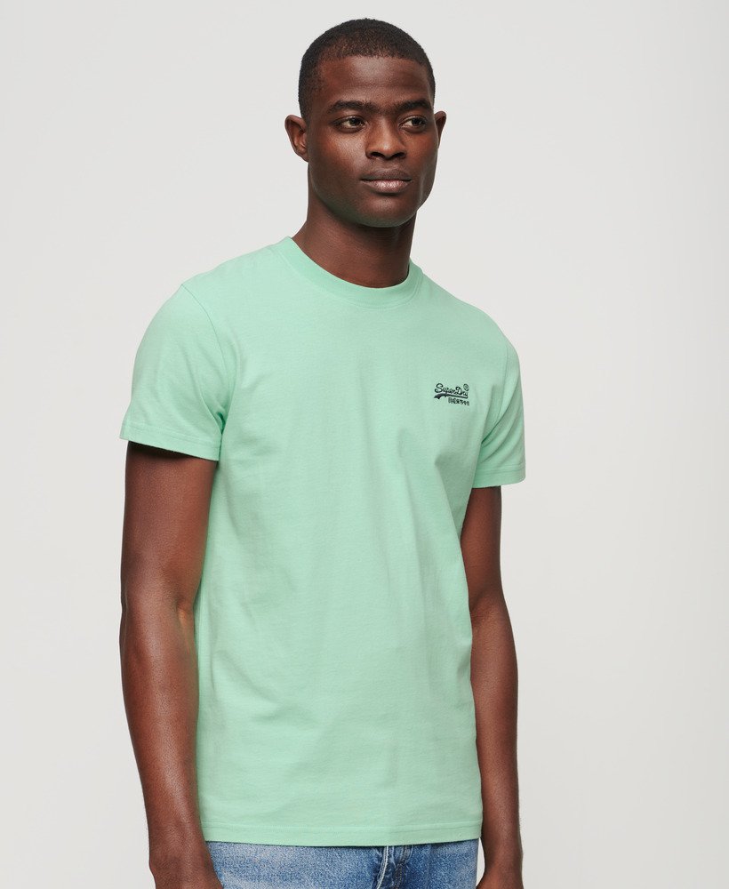 Superdry Organic Cotton Essential Logo Embroidered T-Shirt - Spearmint Light Green