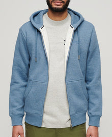 Superdry Essential Logo Full Zip Hoodie - Bluestone Blue Marl