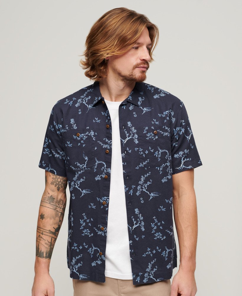 Superdry Short Sleeve Beach Shirt - Indigo Floral