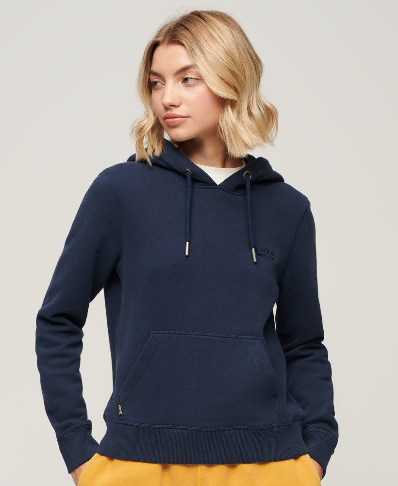 Ladies Superdry Essential Logo Hoodie - Richest Navy