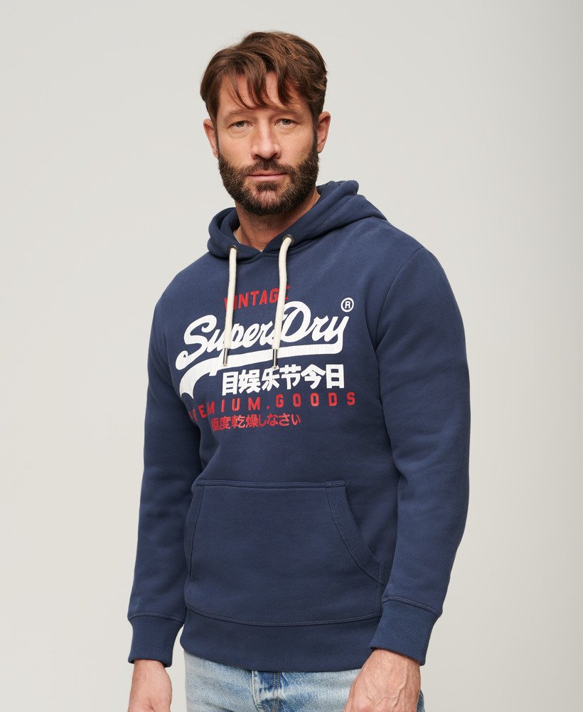 Superdry Vintage Logo Duo Hoodie - Lauren Navy