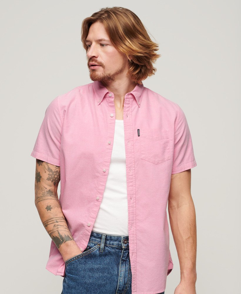 Superdry Organic Cotton Vintage Oxford Short Sleeve Shirt - City Pink