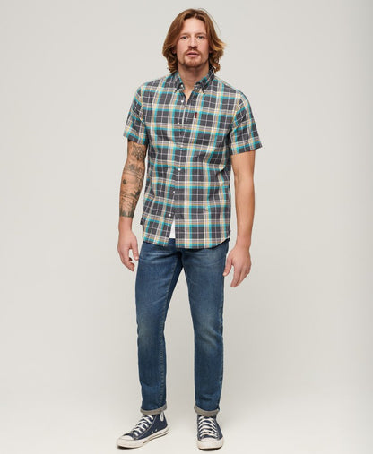 Superdry Short Sleeve Lightweight Check Shirt Shirt - Navy Check