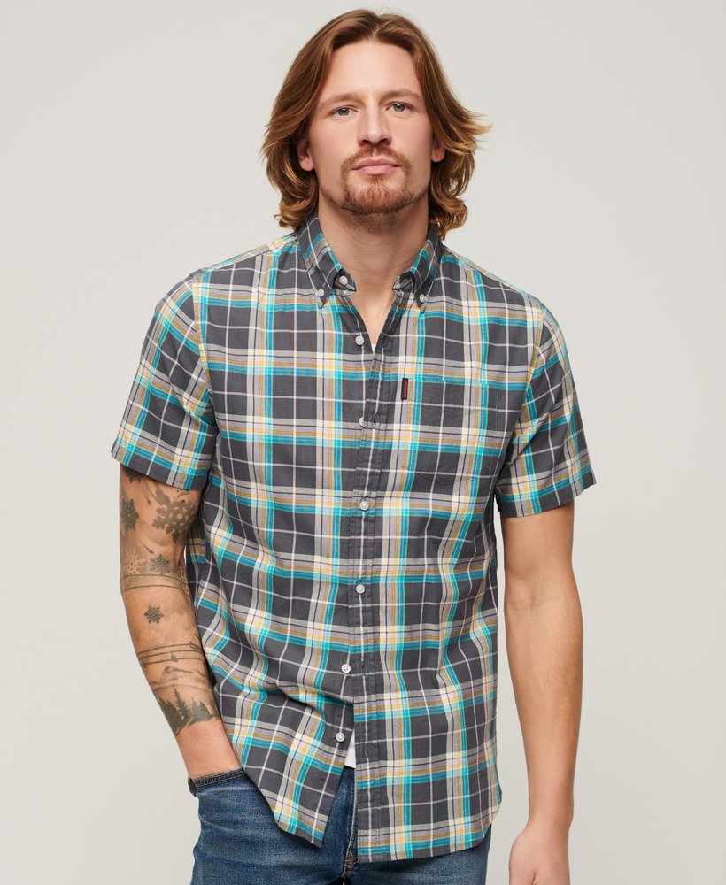 Superdry Short Sleeve Lightweight Check Shirt Shirt - Navy Check