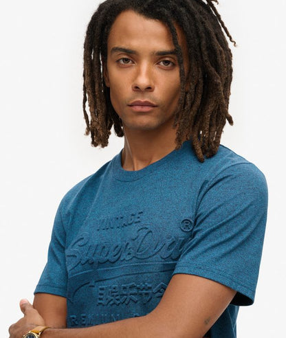 Superdry Embossed Vintage Logo Graphic T-Shirt - Charred Teal Grit