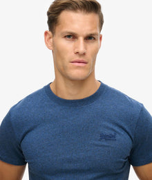 Superdry Cotton Essential Logo Embroidered T-Shirt - Bright Blue Marl