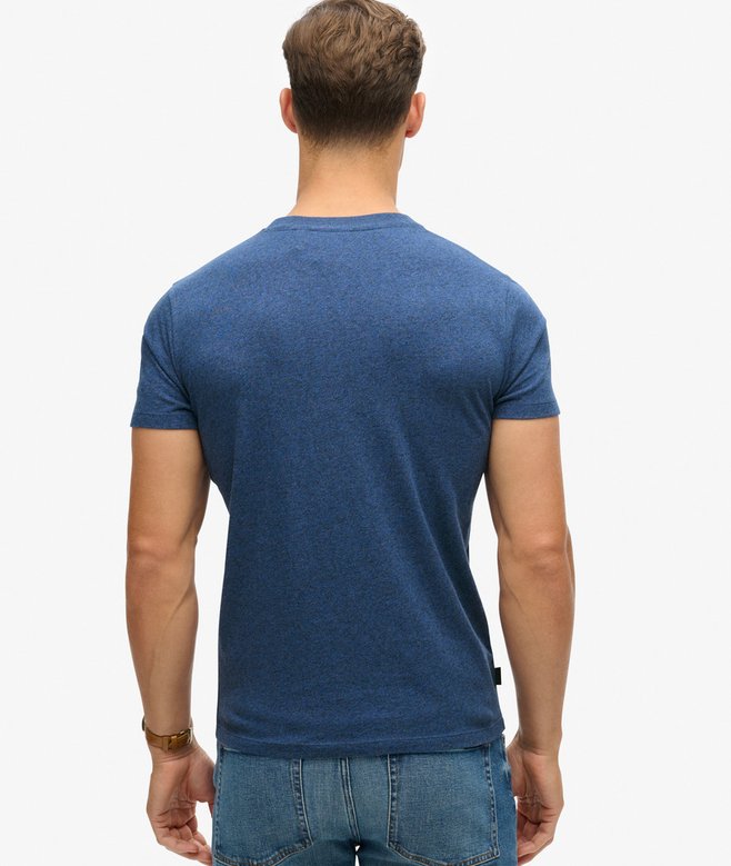 Superdry Cotton Essential Logo Embroidered T-Shirt - Bright Blue Marl