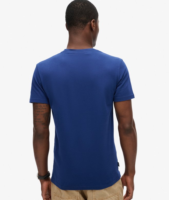 Superdry Cotton Essential Logo Embroidered T-Shirt - Pilot Mid Blue