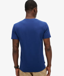 Superdry Cotton Essential Logo Embroidered T-Shirt - Pilot Mid Blue