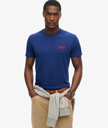 Superdry Cotton Essential Logo Embroidered T-Shirt - Pilot Mid Blue
