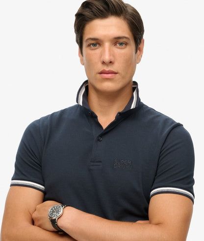 Superdry Sportswear Relaxed Tipped Polo Shirt - Eclipse Navy