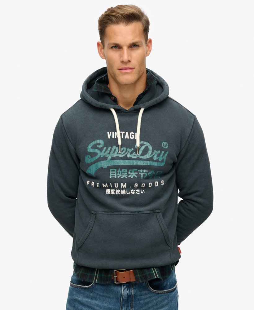 Superdry Duo Vintage Logo Hoodie - Jet Black