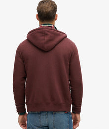 Superdry Essential Logo Full Zip Hoodie - Tawny Port Marl