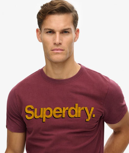 Superdry Classic Core Logo Shadow T-Shirt - Port Red