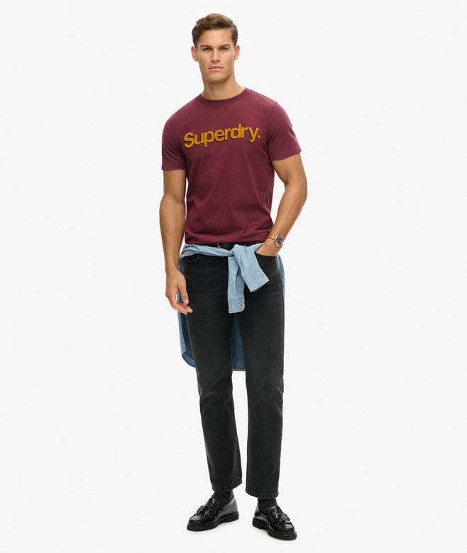 Superdry Classic Core Logo Shadow T-Shirt - Port Red