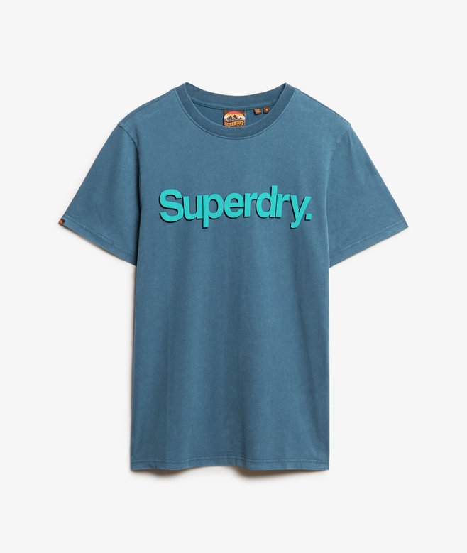 Superdry Classic Core Logo Shadow T-Shirt - Blue Bottle