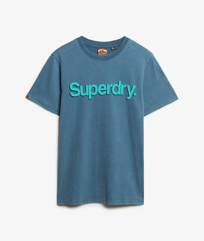 Superdry Classic Core Logo Shadow T-Shirt - Blue Bottle