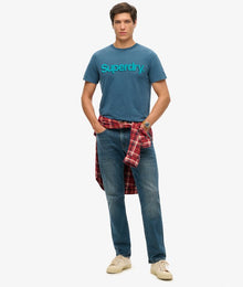 Superdry Classic Core Logo Shadow T-Shirt - Blue Bottle