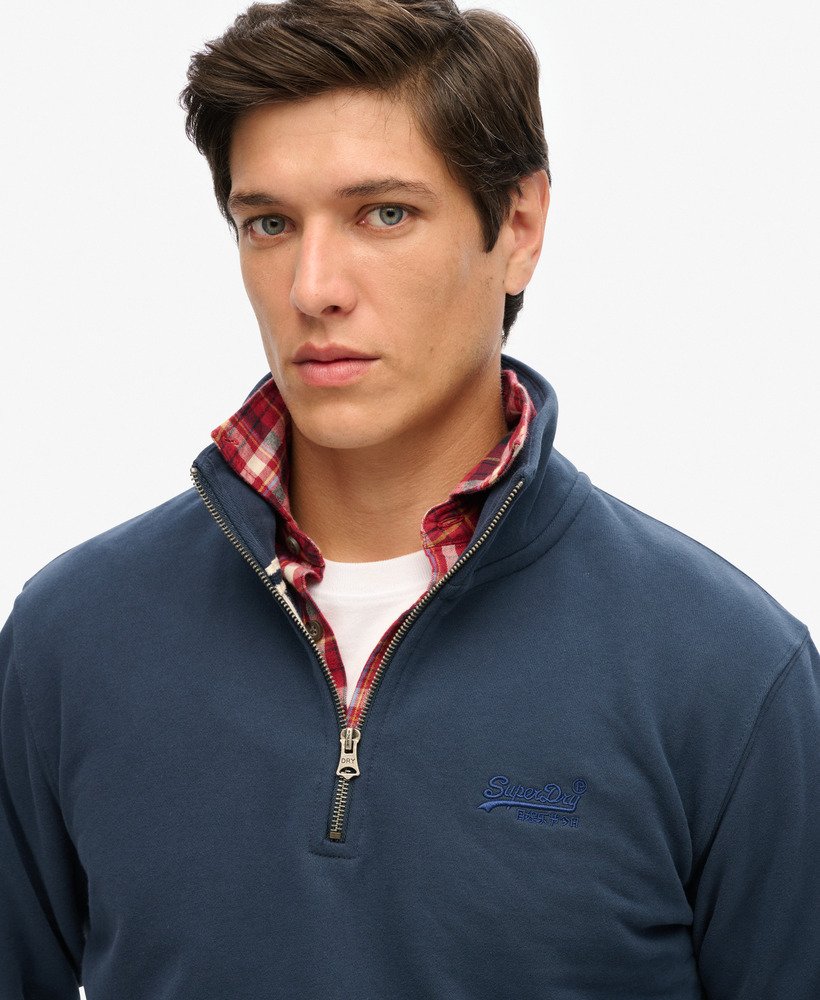 Superdry Essential Logo Half Zip Sweater - Navy