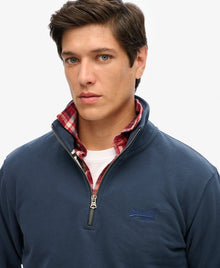 Superdry Essential Logo Half Zip Sweater - Navy