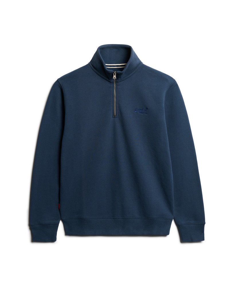 Superdry Essential Logo Half Zip Sweater - Navy