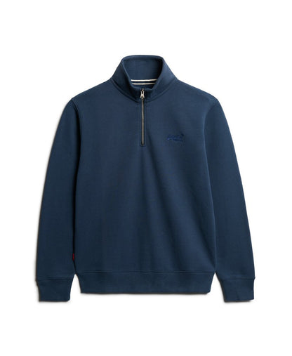 Superdry Essential Logo Half Zip Sweater - Navy