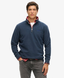 Superdry Essential Logo Half Zip Sweater - Navy