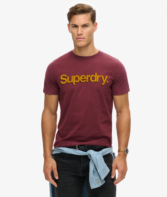 Superdry Classic Core Logo Shadow T-Shirt - Port Red