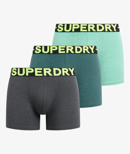 Superdry Boxer Shorts Triple Pack - Green Marl Mix
