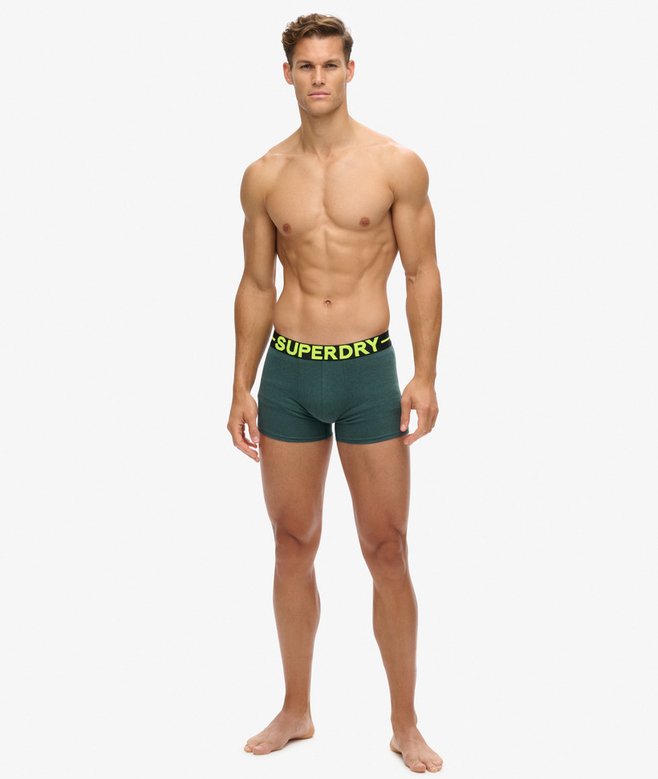 Superdry Boxer Shorts Triple Pack - Green Marl Mix