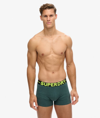 Superdry Boxer Shorts Triple Pack - Green Marl Mix