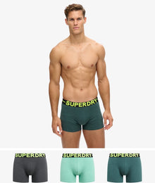 Superdry Boxer Shorts Triple Pack - Green Marl Mix
