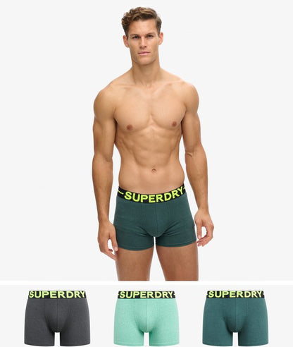 Superdry Boxer Shorts Triple Pack - Green Marl Mix