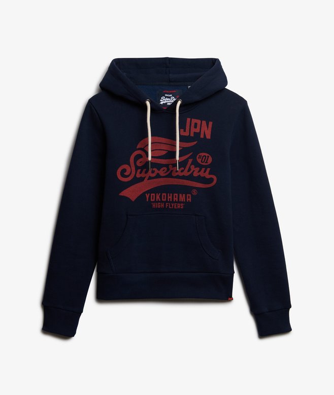 Superdry Unisex High Flyers Hoodie - Darkest Navy